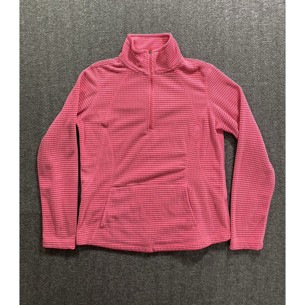 Tek Gear Women's Activewear 1/4 Zip Pullover Bright Pink Textured Size S